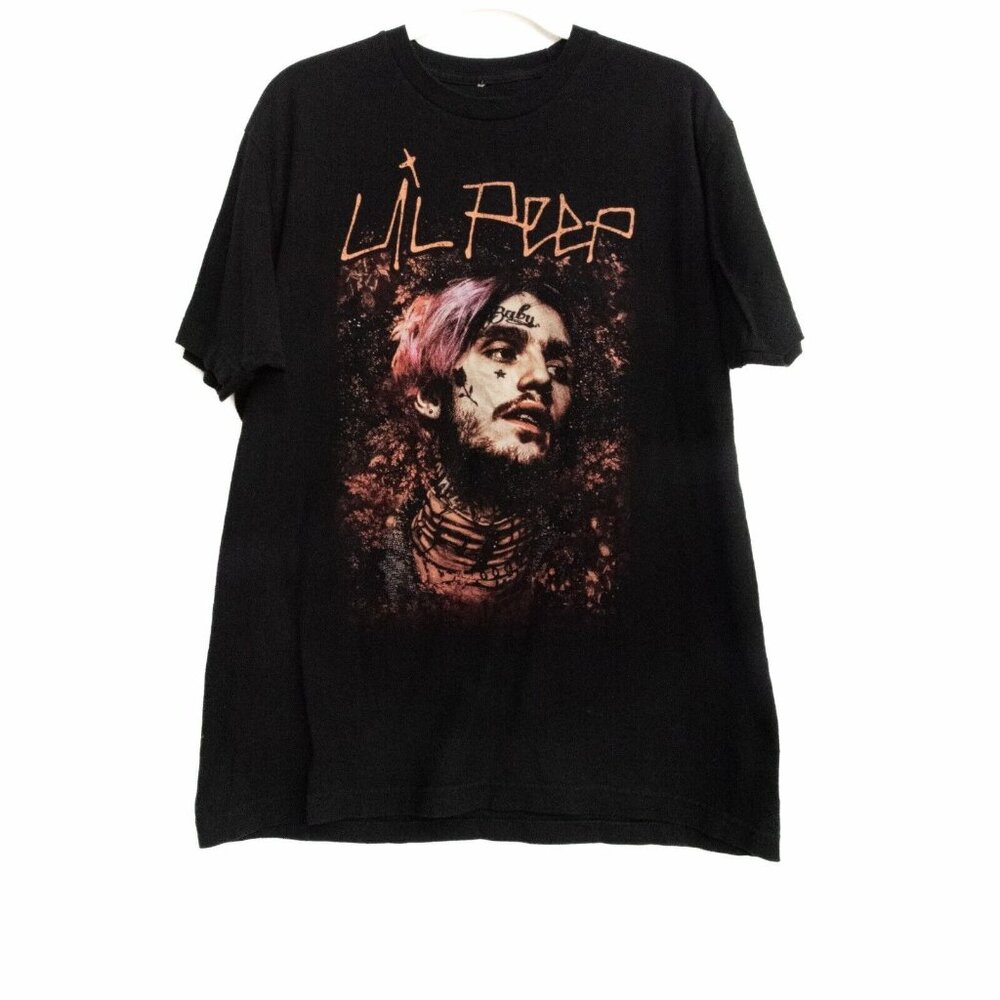 COPY - Lil Peep Mens Black Cotton T Shirt Graphic Tee Crewneck Pullover Short S…